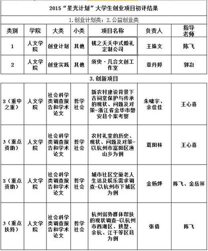 立项项目